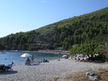 Tourists enjoying at beach