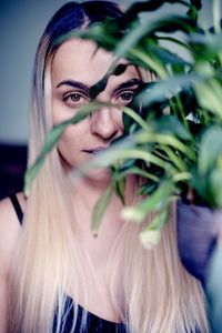 Close-up of young woman