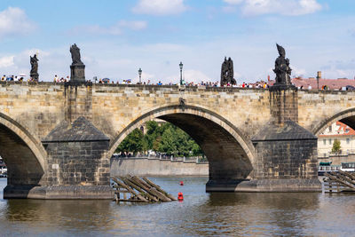 Arch bridge over river