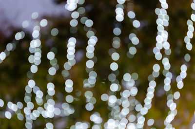 Defocused image of illuminated christmas lights