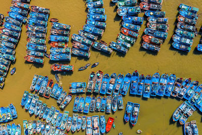 High angle view of decorations at market stall