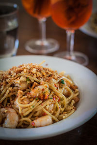 Close-up of served food