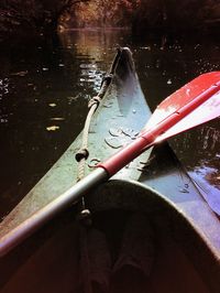 Close-up of boat in wet water