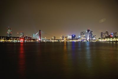 Illuminated city at night