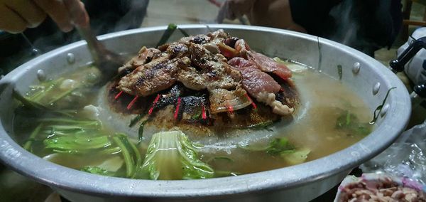 Close-up of soup in bowl