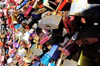 Full frame shot of padlocks