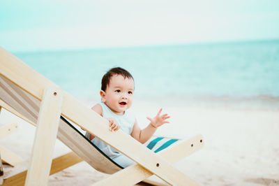Portrait of boy on beach