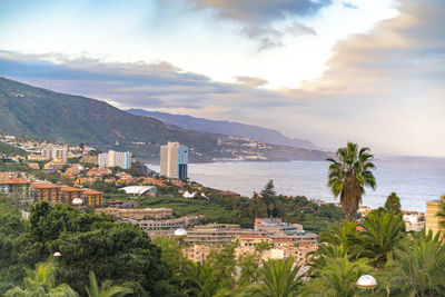Puerto de la cruz panoramic view from above by parque taoro