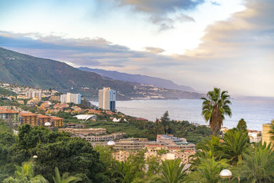 Puerto de la cruz panoramic view from above by parque taoro