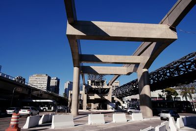 View of bridge against clear blue sky