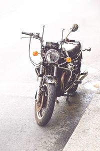 Bicycle parked on roadside