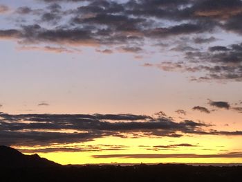 Scenic view of dramatic sky during sunset