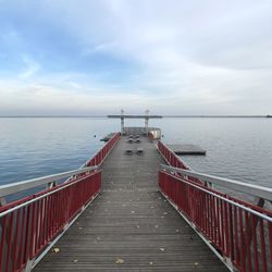 Pier over sea against sky