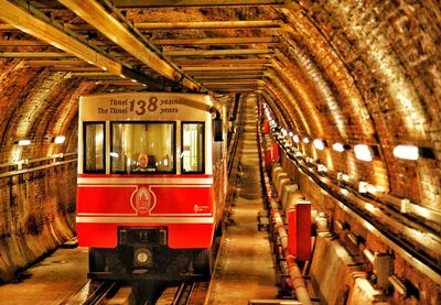 View of train at subway station