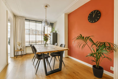 Empty chairs and table at home