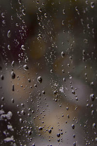 Full frame shot of wet glass window