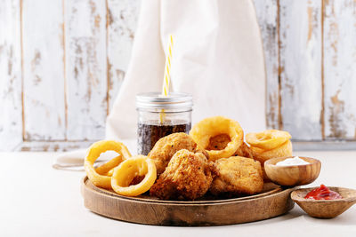 Close-up of food on table