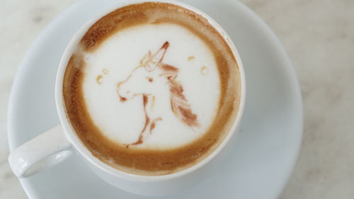 Close-up of cappuccino