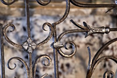 Close-up of metal fence