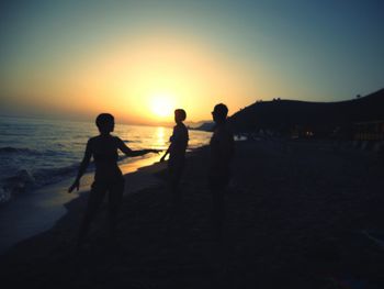 Scenic view of sea during sunset