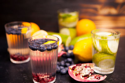 Close-up of dessert on table