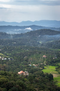 Mountain horizon with dramatic sky at morning from flat angle