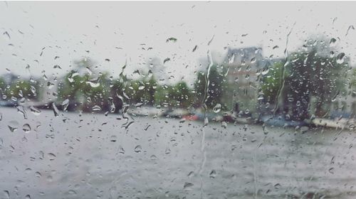 Close-up of water drops on glass