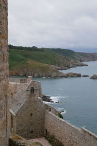 High angle view of sea against sky