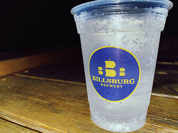 Close-up of drink glass on table