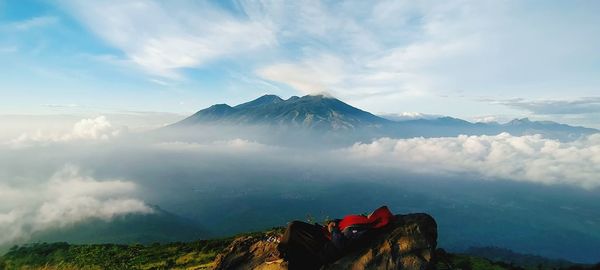 Scenic view of mountains against sky