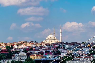 Buildings in city against sky