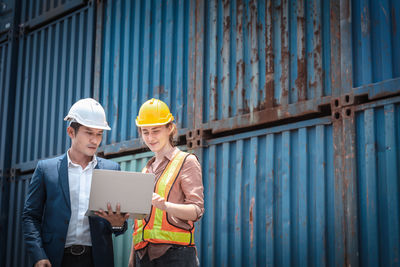 Man working with mobile phone