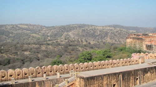 View of fort on mountain against the sky