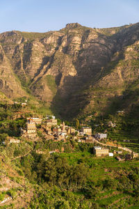 High angle view of townscape against sky