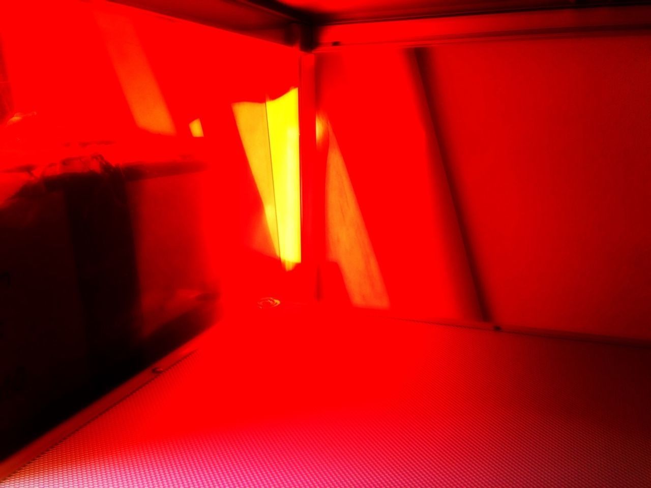 indoors, red, absence, empty, chair, window, seat, home interior, no people, illuminated, sunlight, curtain, in a row, orange color, vehicle seat, flooring, interior, close-up, door, reflection