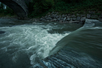 Scenic view of waterfall