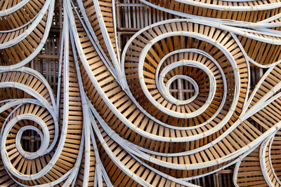 Full frame shot of spiral staircase of building