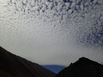 Low angle view of built structure against cloudy sky