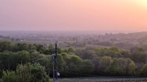 Scenic view of landscape against sky during sunset