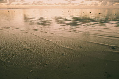 High angle view of rippled water on beach