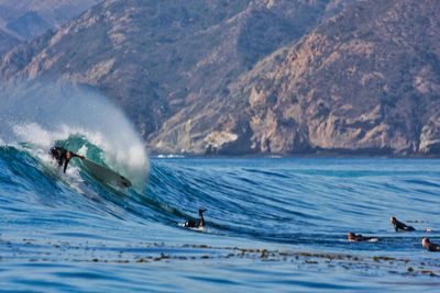 Man surfing in sea