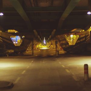Interior of illuminated tunnel