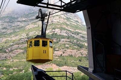 View of overhead cable car