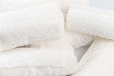 Close-up of white bandages