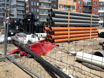High angle view of construction site