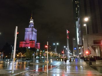 Illuminated city at night