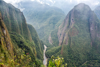 High angle view of mountains