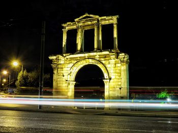 Light trails in city at night