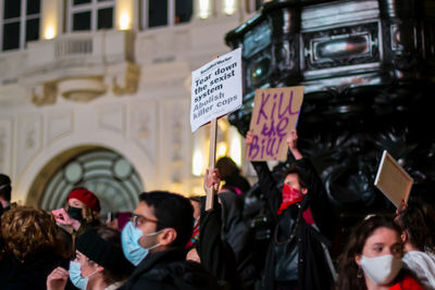 Group of people in front of building