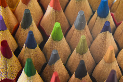 Full frame shot of colored pencils